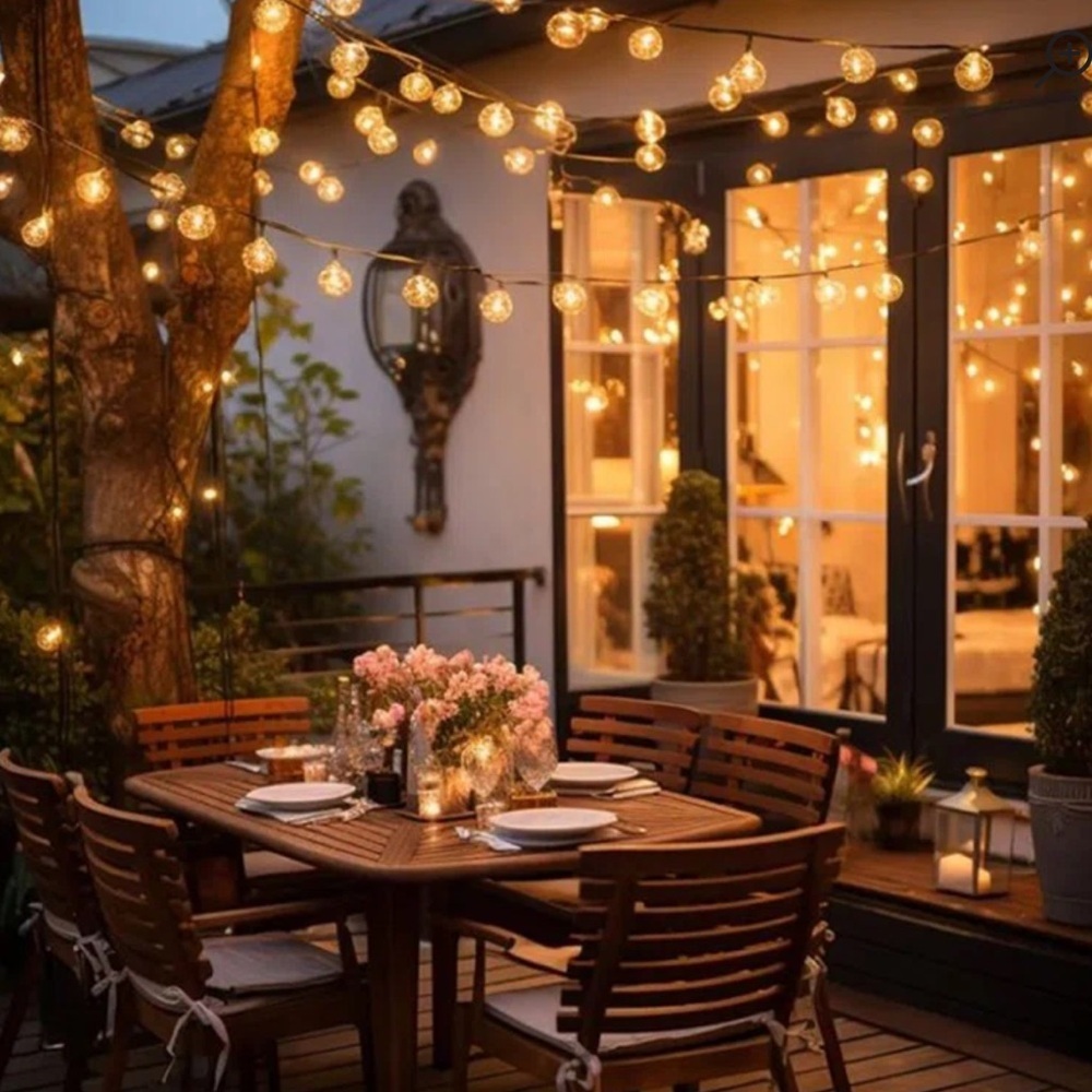 LED String Light Kit in White and Blue for Indoor Outdoor Use